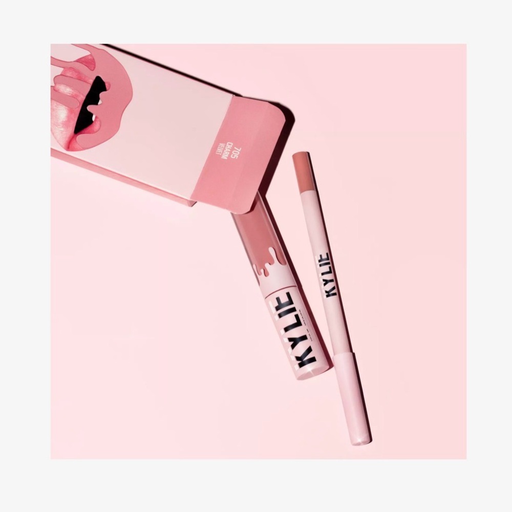 NIB Kylie Velvet Liquid Lipstick & Lip Liner Charm Velvet 705 - Picture 4 of 7